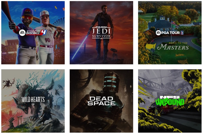 Some of EA's latest games, as of May 2023.