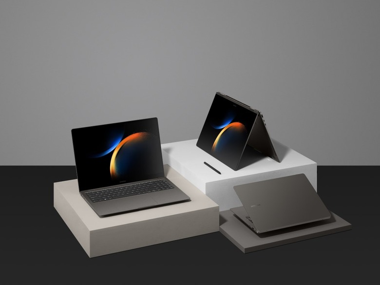 Samsung's Galaxy Book 3 Pro, Pro 360, and Ultra laptops.