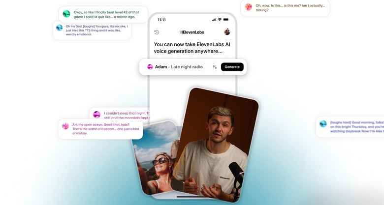 ElevenLabs AI Voice Generator app for iPhone and Android.