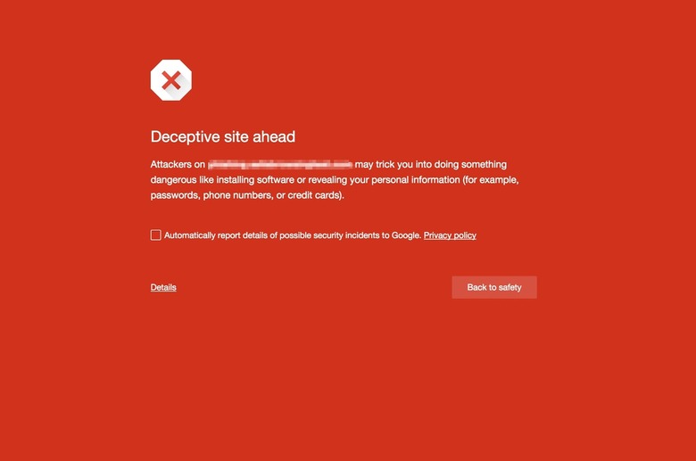Google Chrome Deceptive Site