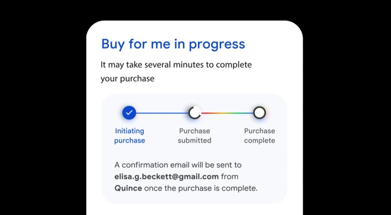 Google AI Mode shopping for the user.