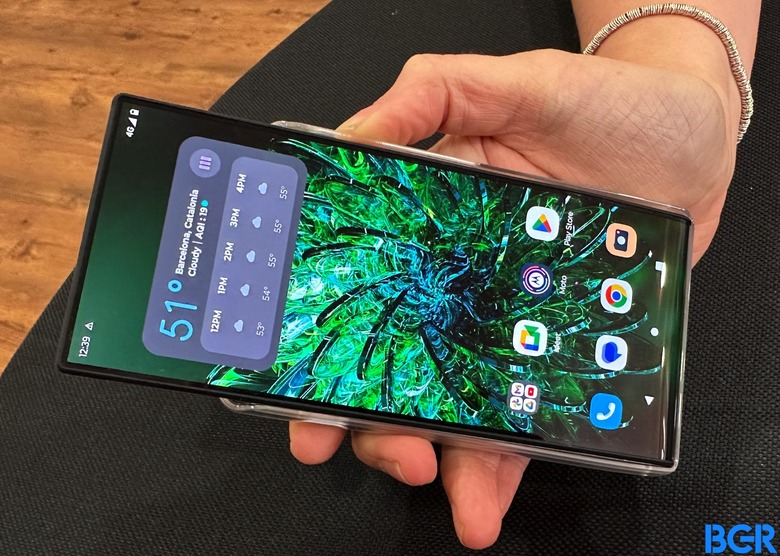 Motorola's rollable smartphone shown at MWC 2023.