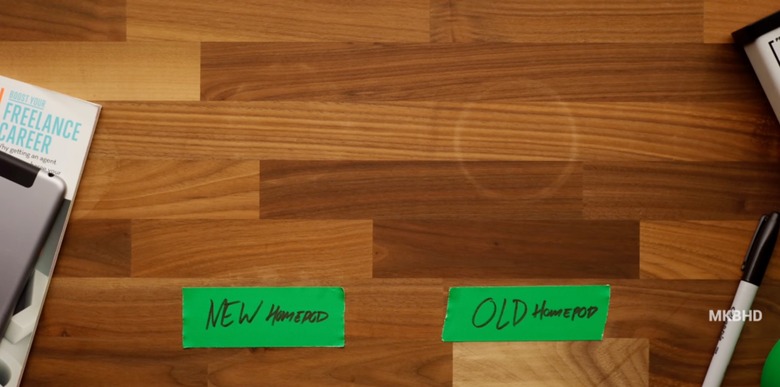 HomePod 2 stains wooden table