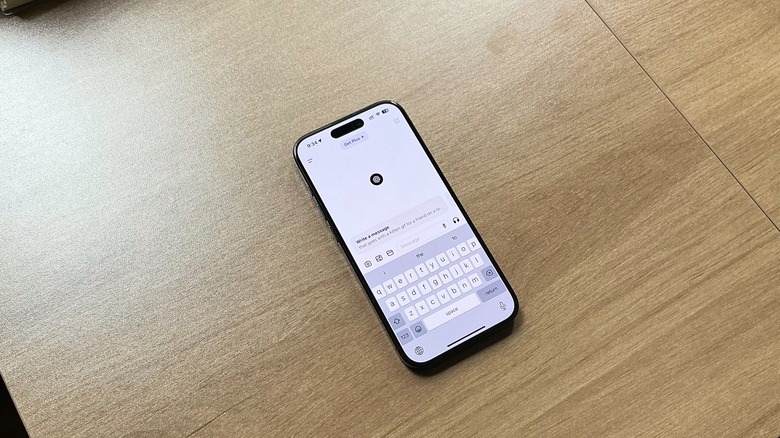 ChatGPT running on iPhone 15 Pro / iOS 18