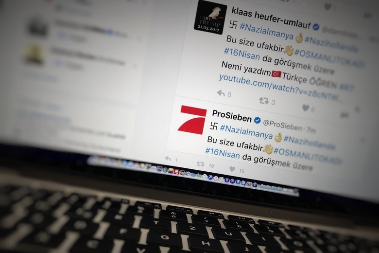 Twitter accounts hacked, Frankfurt, Germany - 15 Mar 2017