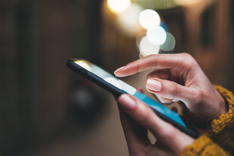 tapping screen on smartphone