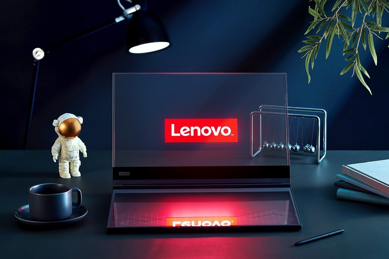Lenovo ThinkBook Transparent Display Laptop concept shown at MWC 2024