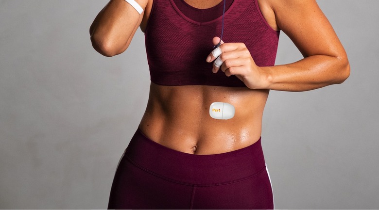 The Peri wearable is worn on the torso.