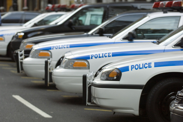 line of police cars