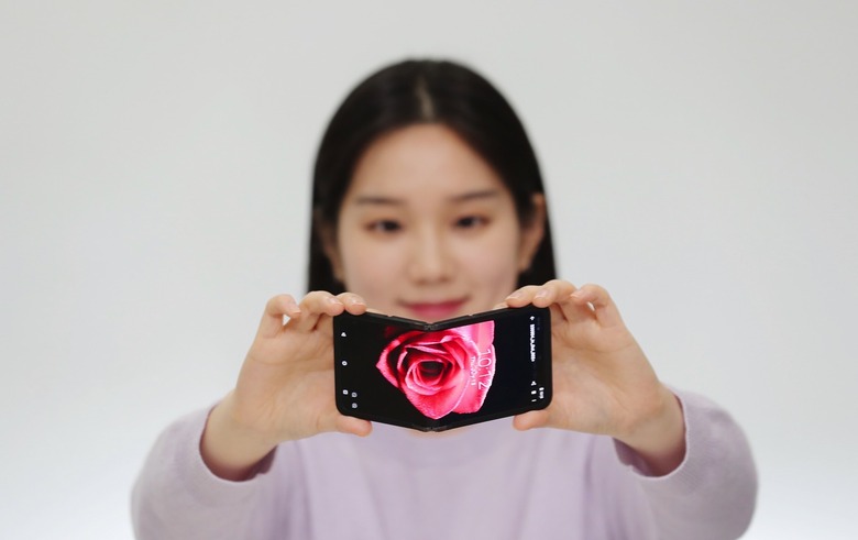 Samsung's new In&Out Flip foldable display, shown at CES 2024.