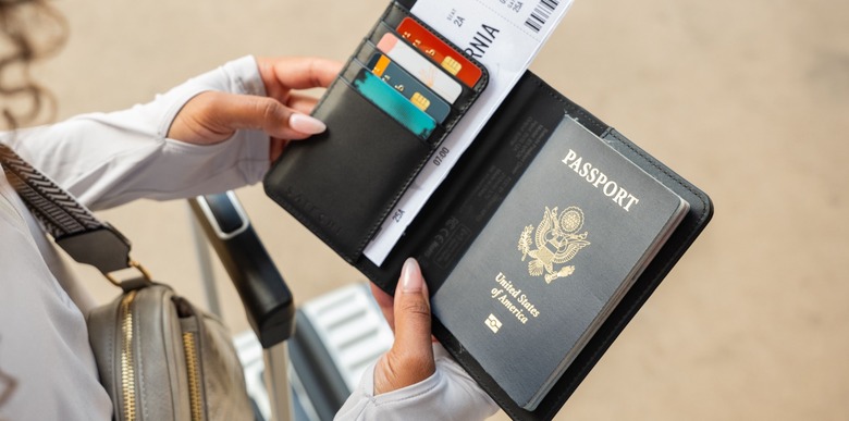 Satechi vegan-leather passport cover with Find My integration