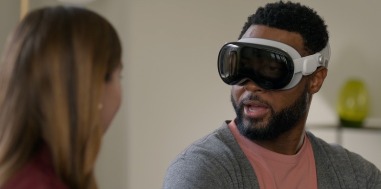 Apple Vision Pro showing the wearer's eyes