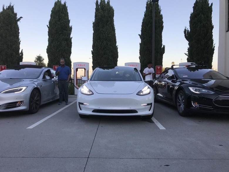 model 3 charging white
