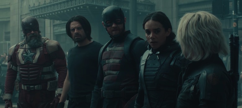 The Thunderbolts team in the Super Bowl trailer.