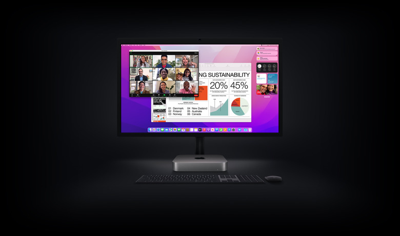 Mac mini connected to monitor