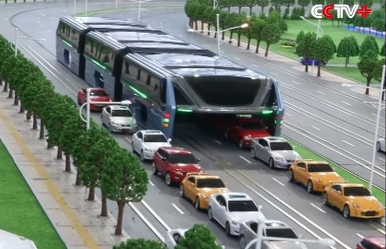 china teb elevated bus traffic