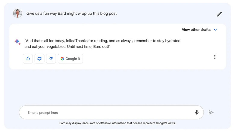 Google Bard chatbot now available to the public.