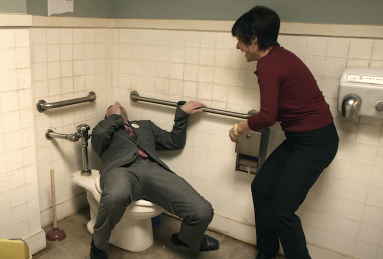 Veep bathroom scene nosebleed